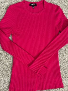 Express Ribbed Sweater Bright Pink
